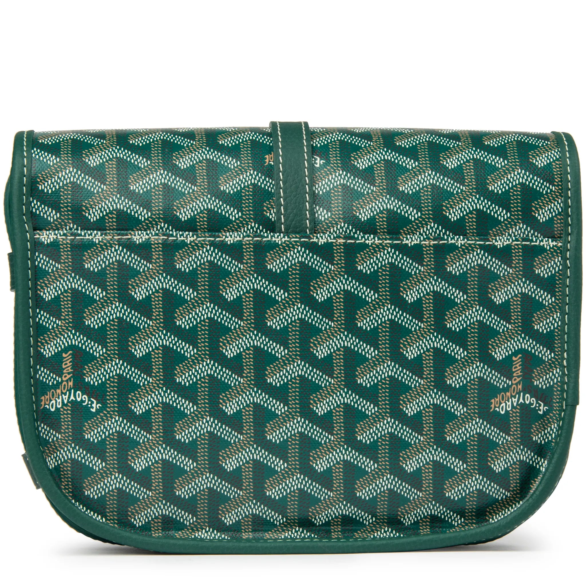 Back view of Goyard Goyardine Belvedere II Green PM Messenger Bag